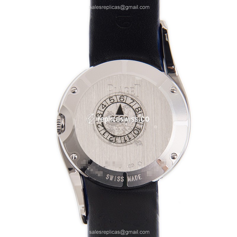 Piaget LIMELIGHT Quartz - 18kt White Gold - Blue Dial - Diamond Accents - Leather Strap - Buckle Clasp - View 3