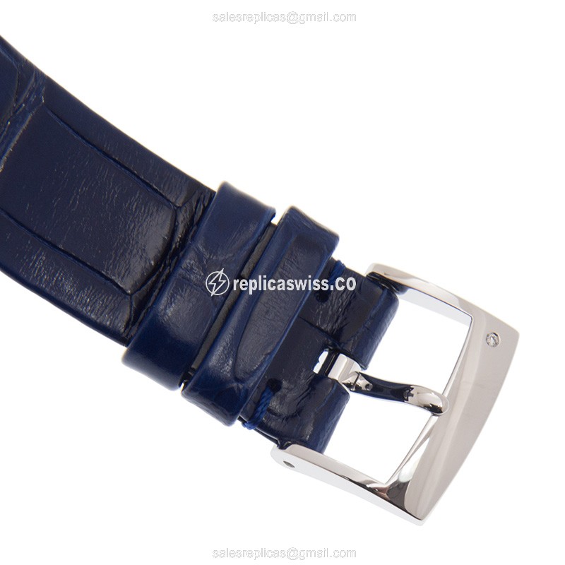 Piaget LIMELIGHT Quartz - 18kt White Gold - Blue Dial - Diamond Accents - Leather Strap - Buckle Clasp - View 4