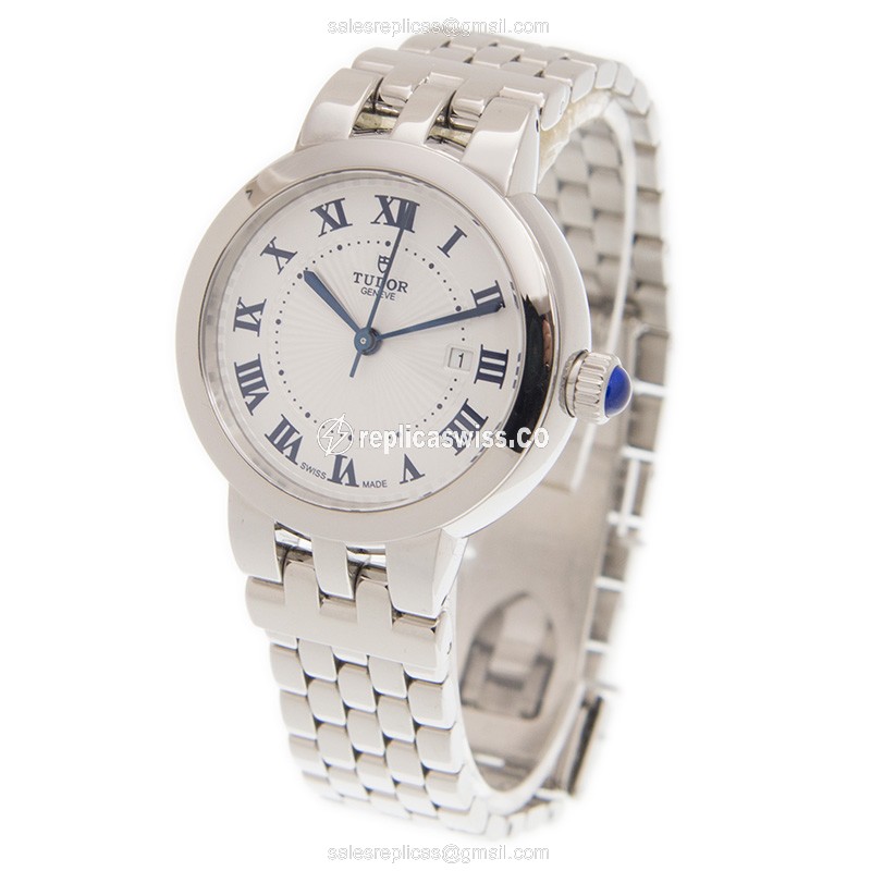 Tudor Clair De Rose Replica - Automatic - Steel Case - White Dial - Silver Steel Band - View 3