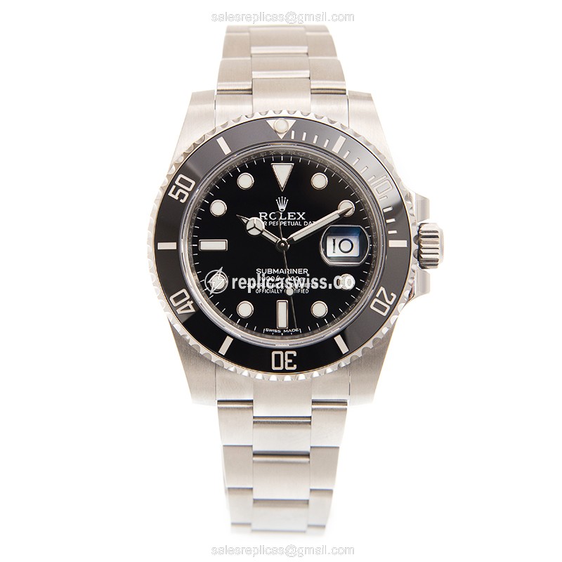 Rolex Submariner Replica - Automatic - Steel - Black Dial | Clasp - Silver Strap - View 2