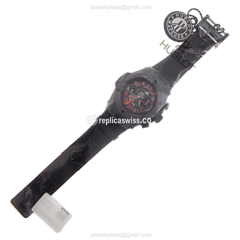 Hublot BIG BANG Replica - Automatic - Carbon Fiber - Black Dial - Canvas Strap - View 2