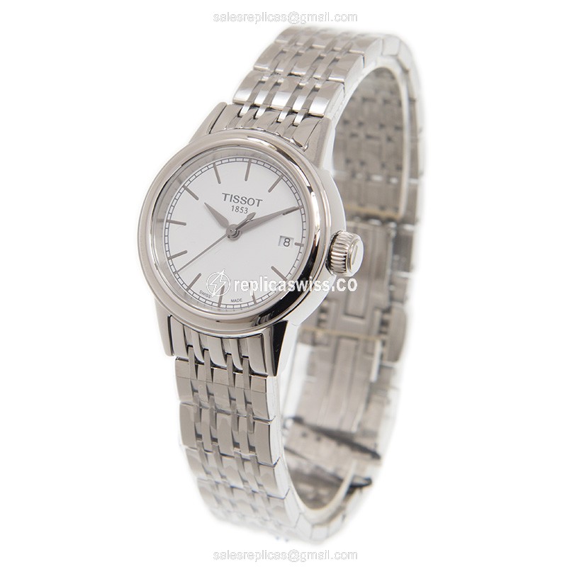 Tissot CLASSIQUE Quartz - White Dial - Steel Case - Silver Band - Clasp - View 3