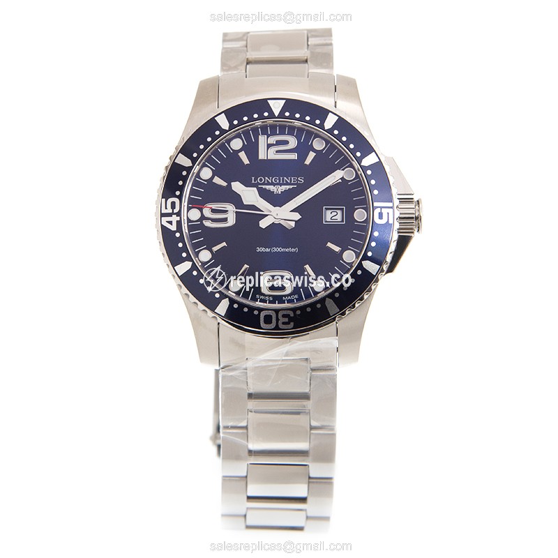 Longines CONQUEST Replica - Quartz - Blue Dial - Silver Clasp, Steel Strap - View 2