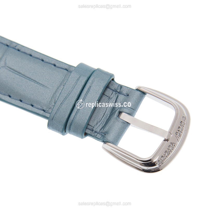 Franck Muller 5850 SC COL DRM D R Automatic - Diamond Case, Silver Dial - Blue Alligator Strap - View 4