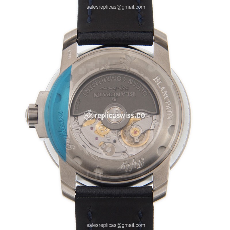 Blancpain 5008-11B40-NAOA FIFTY FATHOMS - Auto - Steel Case - Blue Dial - Blue Strap - View 3