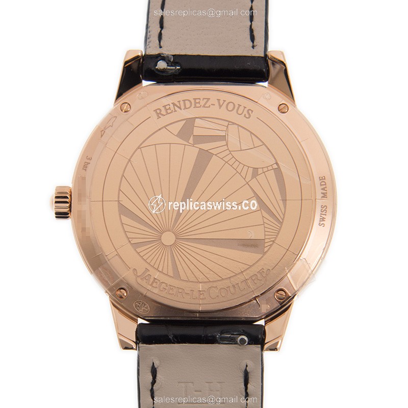 Jaeger-Lecoultre Q3472530 Rendez-Vous Quartz - 18kt Rose Gold Case - White Dial - Alligator Black Strap - View 3