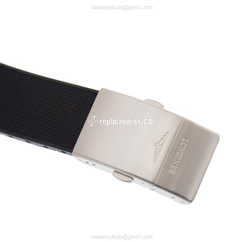 Longines CONQUEST Replica - Automatic - Steel - Black Dial - Rubber Strap - View 4