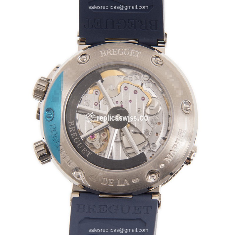Breguet 5547BB/Y2/5ZU MARINE - Automatic - Steel Case - Blue Dial - Rubber Strap - View 3