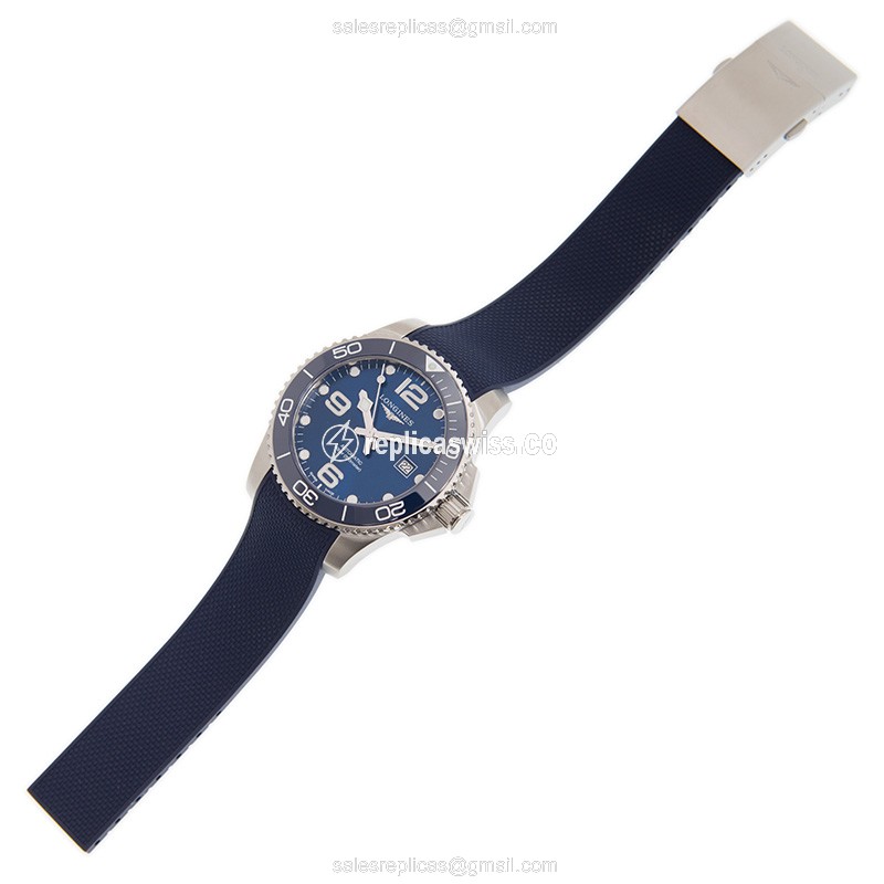 Longines CONQUEST Replica - Automatic - Stainless Steel - Blue Dial, Rubber Strap - View 2