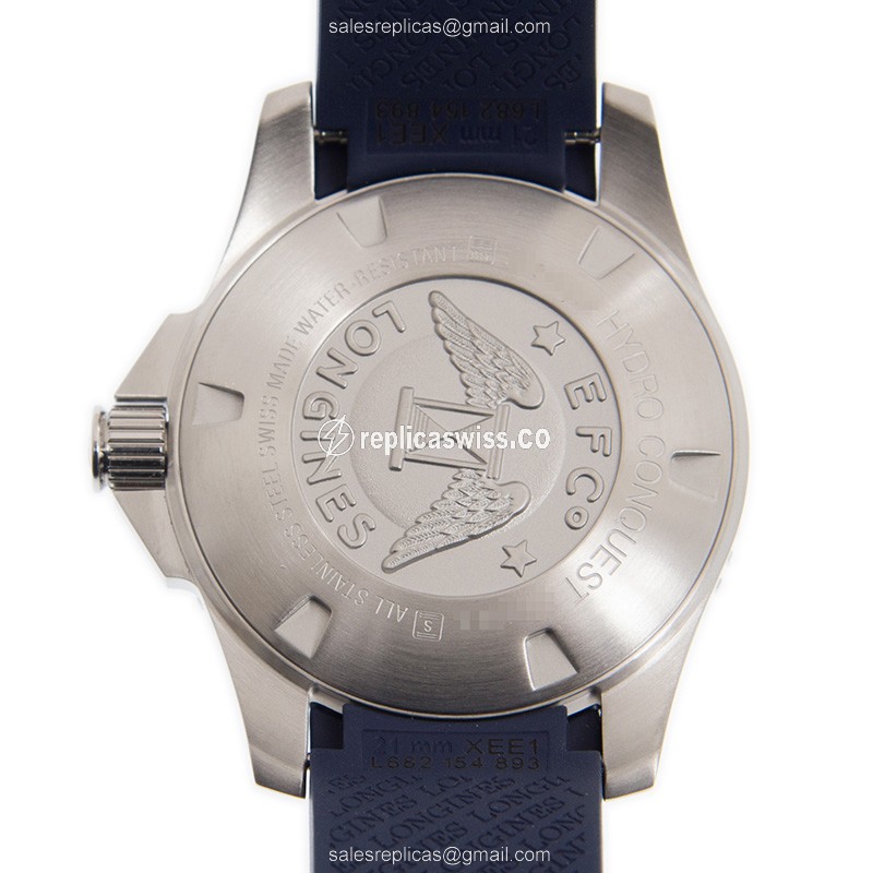 Longines CONQUEST Replica - Automatic - Stainless Steel - Blue Dial, Rubber Strap - View 3