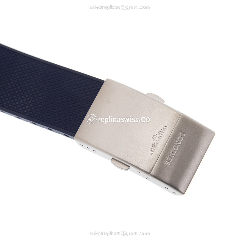 Longines CONQUEST Replica - Automatic - Stainless Steel - Blue Dial, Rubber Strap - View 4
