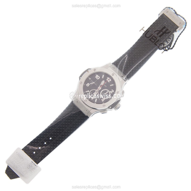 Hublot BIG BANG Replica - Automatic - Steel Case - Black Dial - Rubber Strap - View 2