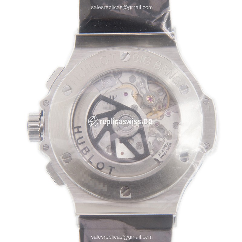 Hublot BIG BANG Replica - Automatic - Steel Case - Black Dial - Rubber Strap - View 3