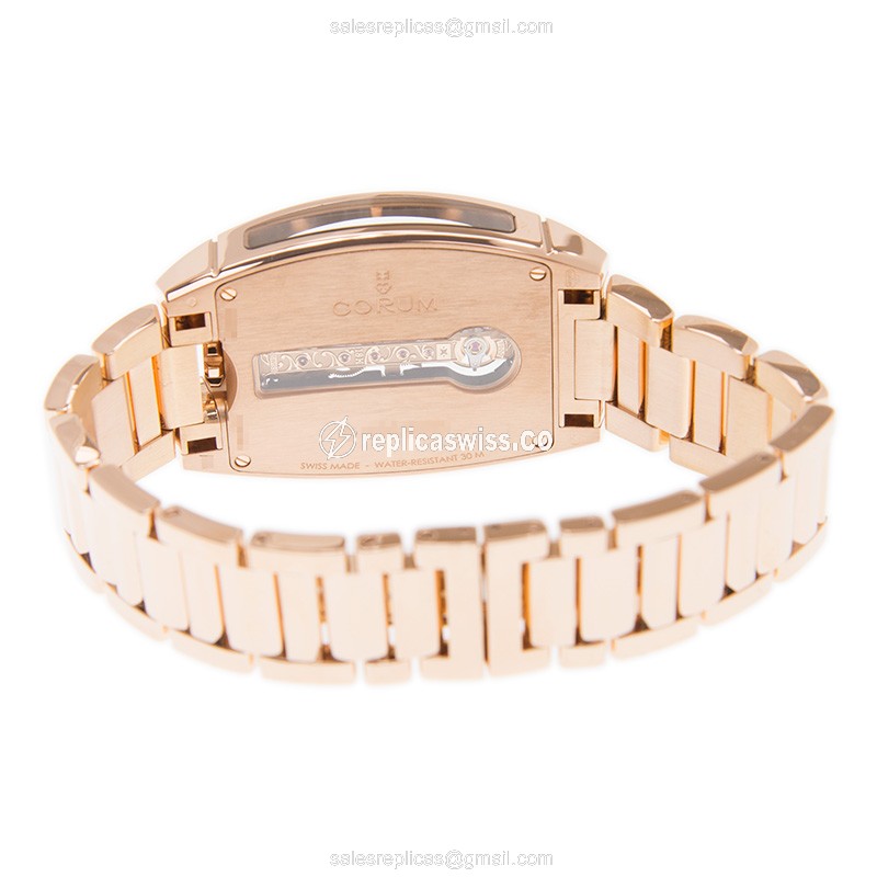 Corum Golden Bridge Replica - Manual - 18kt Rose Gold - Skull Dial - Gold Clasp & Strap - View 4