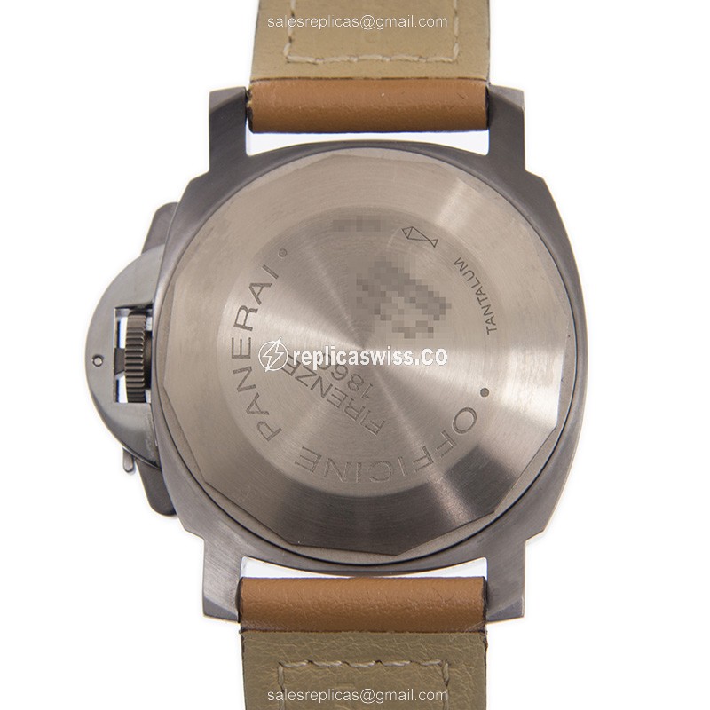 Panerai PAM00192 LUMINOR - Manual - Steel Case - Black Dial - Brown Leather Strap - Buckle Clasp - View 3