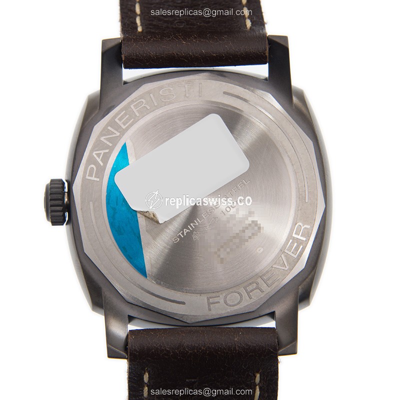 Panerai PAM00532 RADIOMIR Replica - Manual - Steel Case - Black Dial - Brown Leather Strap - Buckle Clasp - View 3