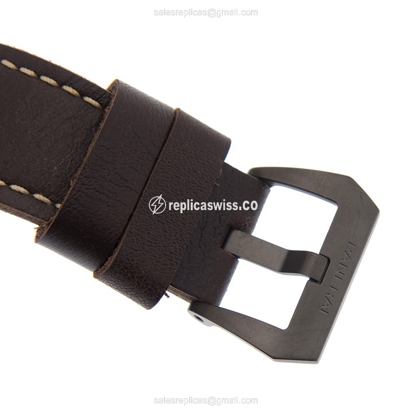 Panerai PAM00532 RADIOMIR Replica - Manual - Steel Case - Black Dial - Brown Leather Strap - Buckle Clasp - View 4