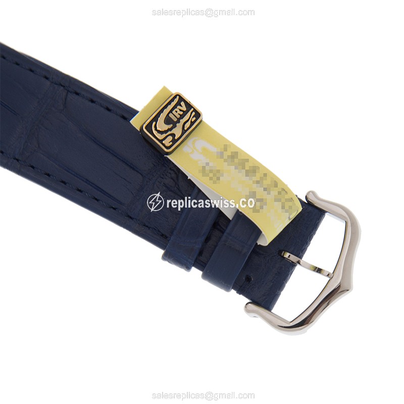 Cartier WSNM0011 Replica - Drive De Cartier - Manual - Steel Case - Silver Dial - Blue Alligator Buckle - View 4