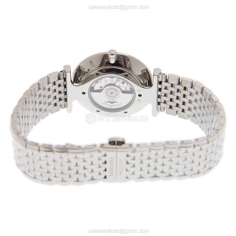 Longines LA GRANDE Replica - Automatic - Steel Case - Blue Dial on Silver Strap - View 4