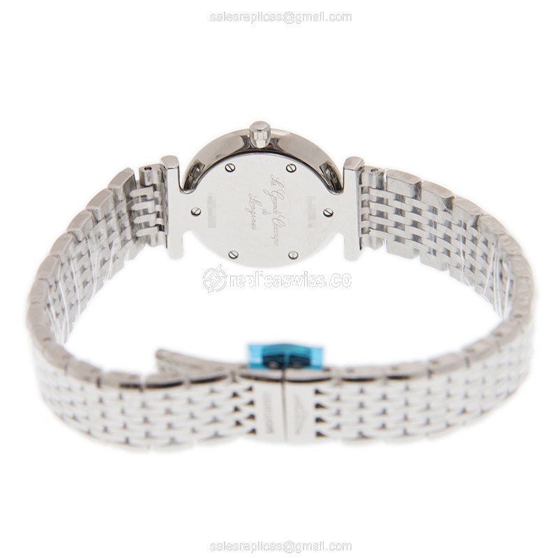 Longines LA GRANDE Replica - Quartz - Steel Case, Blue Dial - Silver Steel Strap - View 4