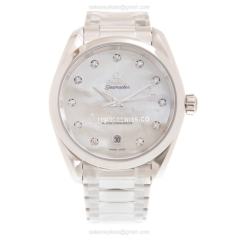Omega Seamaster 220.10.38.20.55.001 Replica - Automatic - Stainless Steel Case - White Dial - Silver Band - View 2
