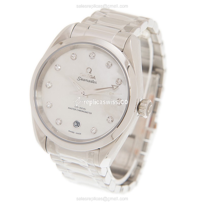 Omega Seamaster 220.10.38.20.55.001 Replica - Automatic - Stainless Steel Case - White Dial - Silver Band - View 3