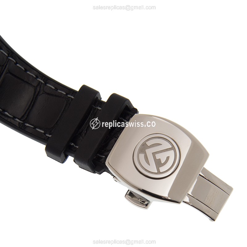 Franck Muller V 41 SC DT AC.NR Vanguard - Automatic - Steel Case - Black Dial, Alligator Strap - View 4