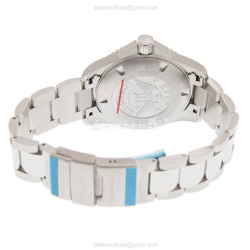 Longines Conquest Replica - Automatic - Steel Case - Black Dial on Silver Steel Strap - View 4