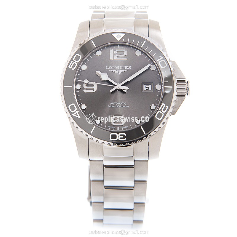 Longines CONQUEST Replica - Automatic - Steel Case - Gray Dial - Silver Clasp - View 2