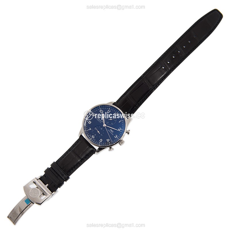 Rolex IW371601 Anniversary - Automatic - Blue Dial - Steel Case - Black Alligator Strap - View 2
