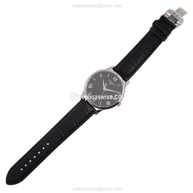 Tissot T-CLASSIC Replica - Quartz - Stainless Steel Case - Black Dial - Black Steel Band - View 2
