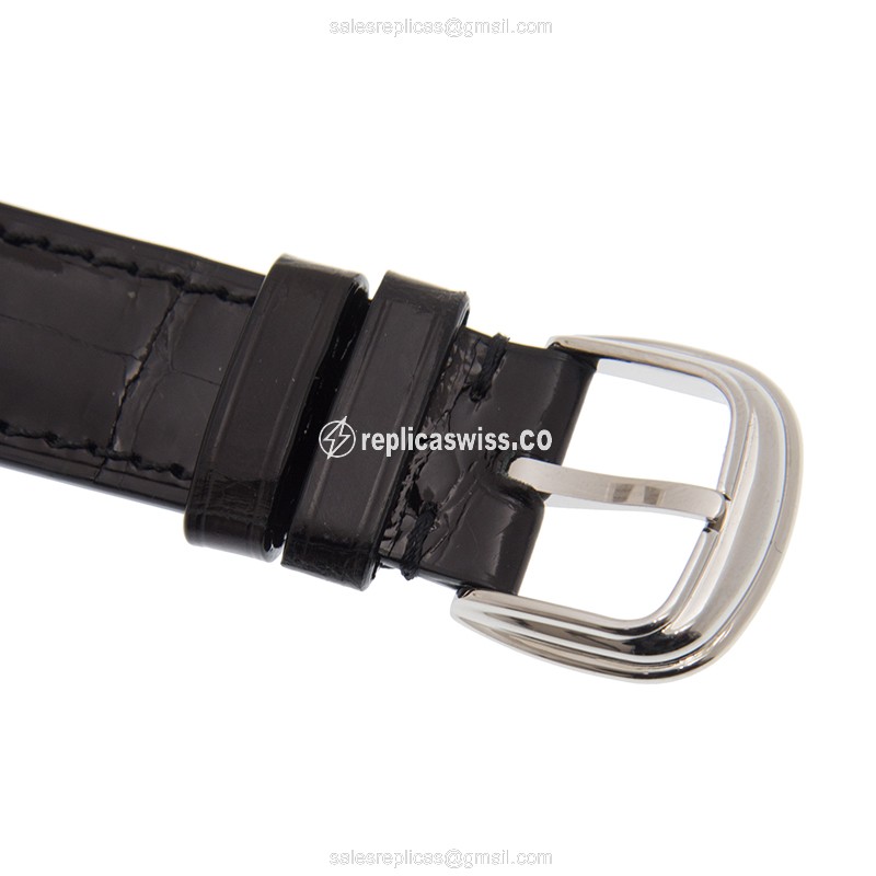 Franck Muller 5851 M SC AC CINTREE CURVEX - Auto - Steel Case - Silver Dial - Black Alligator Strap - Buckle Clasp - View 4