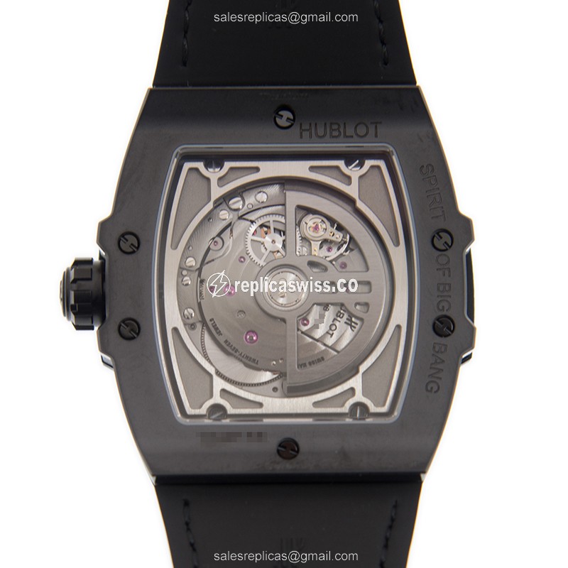 Hublot BIG BANG Replica - Automatic - Stainless Steel - Black Dial - Alligator Strap - Sapphire Crystal - View 3
