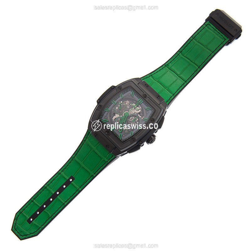 Hublot BIG BANG Replica - Automatic - Black Dial - Steel Case - Black Alligator Strap - View 2