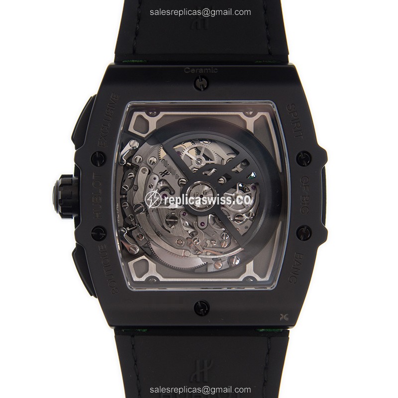 Hublot BIG BANG Replica - Automatic - Black Dial - Steel Case - Black Alligator Strap - View 3