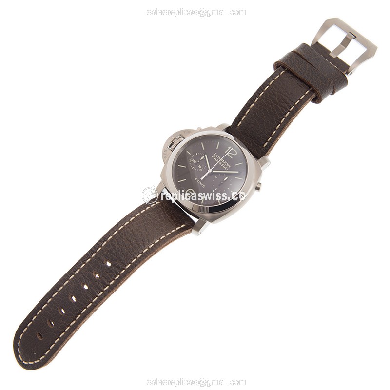 Panerai Luminor Replica Watch - Manual - Steel - Brown Dial - View 2