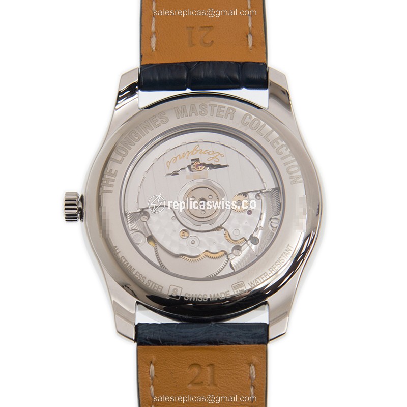 Longines L2.793.4.92.2 Replica - Automatic - Blue Dial - Stainless Steel - Alligator Blue Buckle - View 3