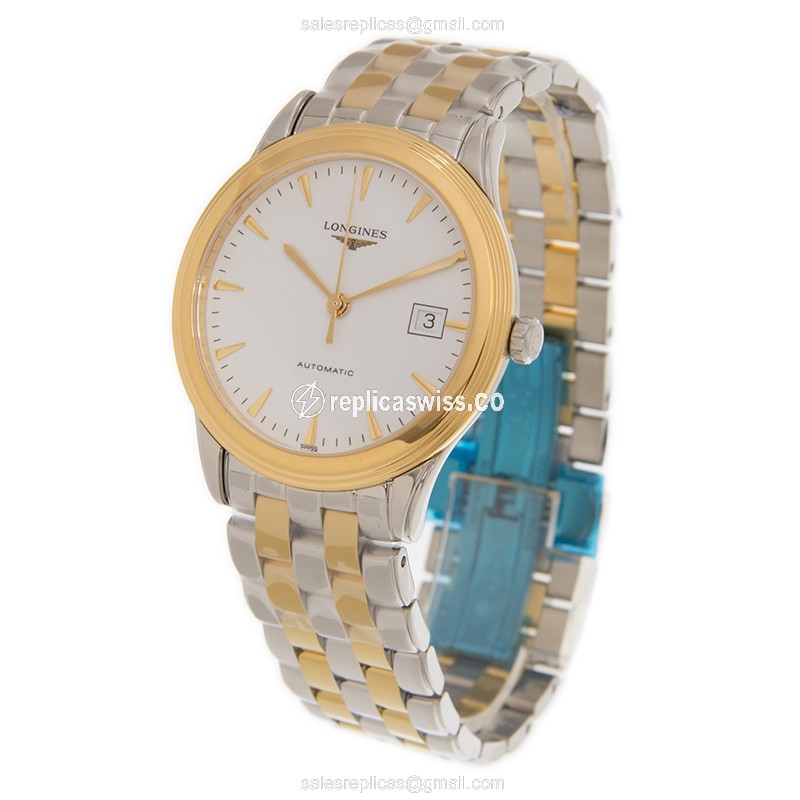 Longines L4.974.3.22.7 Flagship Replica - Automatic - Gold-Plated Case, White Dial - View 3