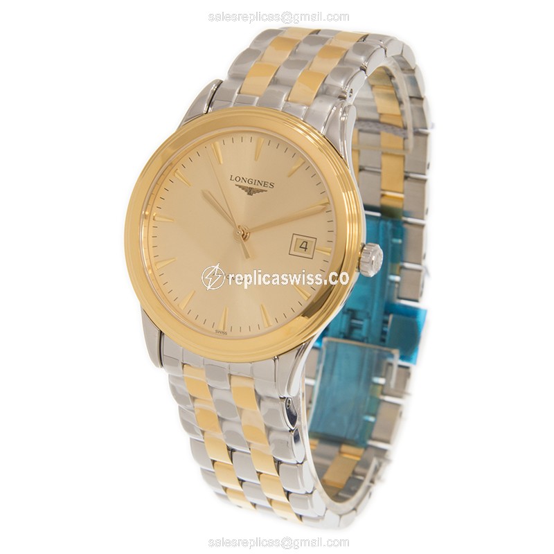Longines L4.974.3.32.7 Replica - Automatic - Gold-Plated - Steel Case - View 3