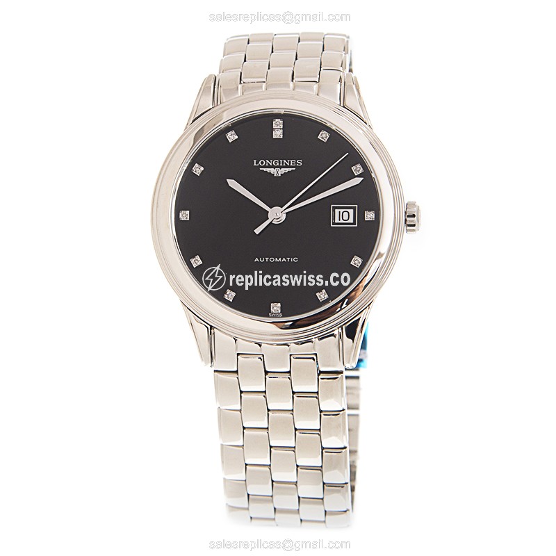 Longines Flagship L4.974.4.57.6 - Automatic - Black Dial - Steel Case & Band - View 2