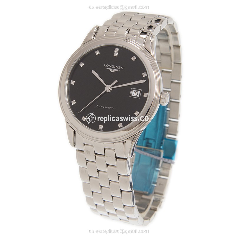 Longines Flagship L4.974.4.57.6 - Automatic - Black Dial - Steel Case & Band - View 3