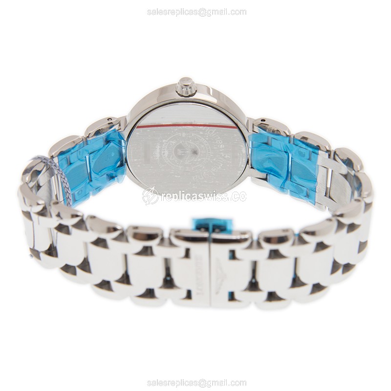 Longines Prima Luna Quartz - Steel Case - White Dial - Silver Strap - Clasp - View 4