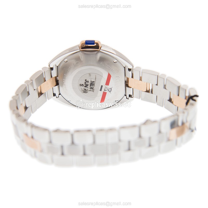 Cartier Ballon Bleu Replica - Automatic - Steel Case - Silver Dial - Gold 18kt Strap - View 4