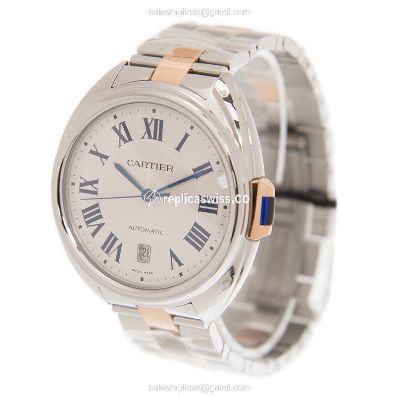 Cartier Ballon Bleu Replica - Auto - Steel - Silver Dial - View 3