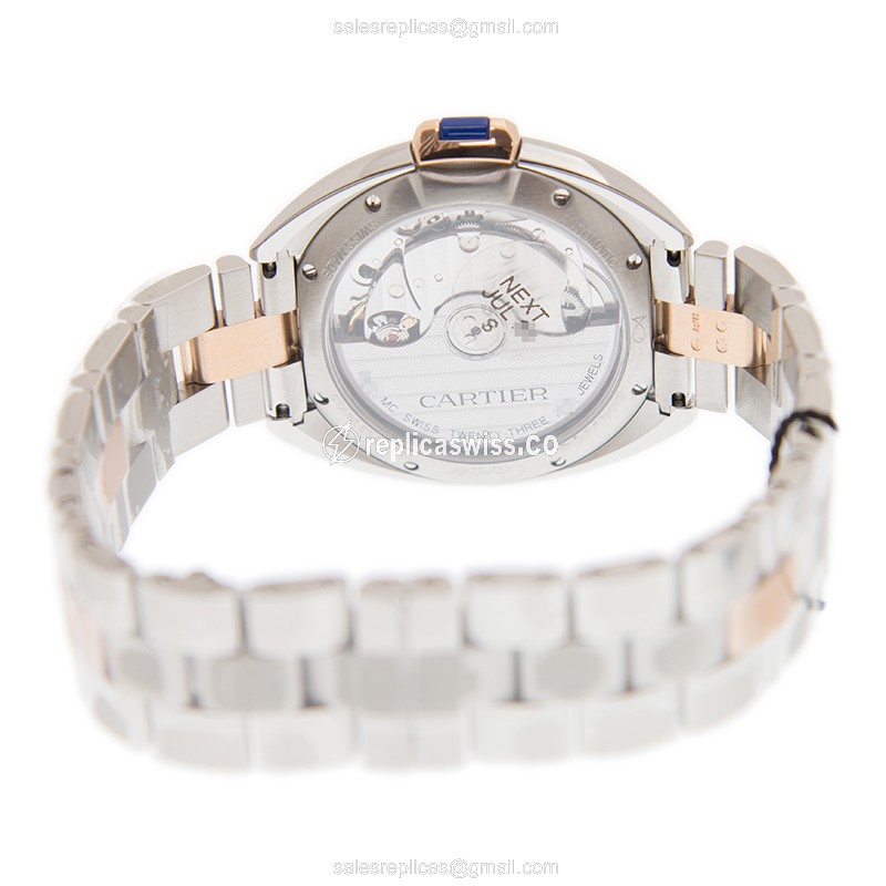 Cartier Ballon Bleu Automatic - Steel Case - White Dial - Gold Strap - View 4