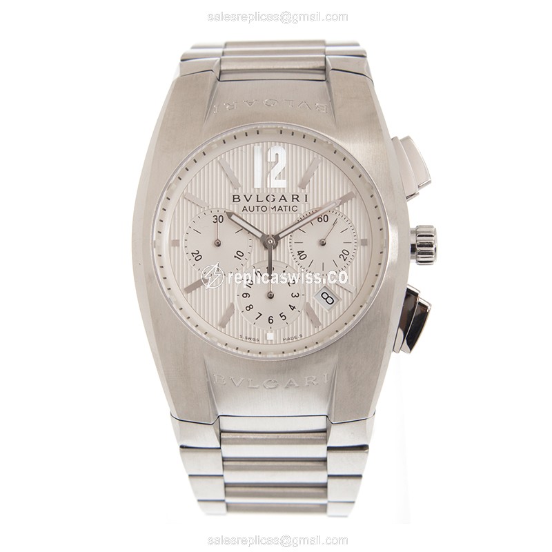 Bulgari ERGON Replica - Automatic - Stainless Steel - White Dial - Silver Clasp - View 2