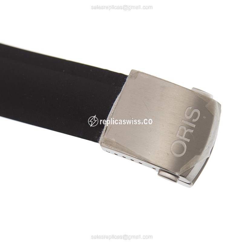 Oris 01 674 7659 Replica - Automatic Steel Case - Black Dial - Rubber Black Strap - Buckle Clasp - View 4
