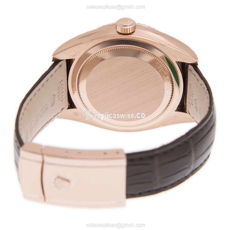 Rolex SKY-DWELLER Replica - Automatic - 18kt Rose Gold Case - Pink Dial - View 4