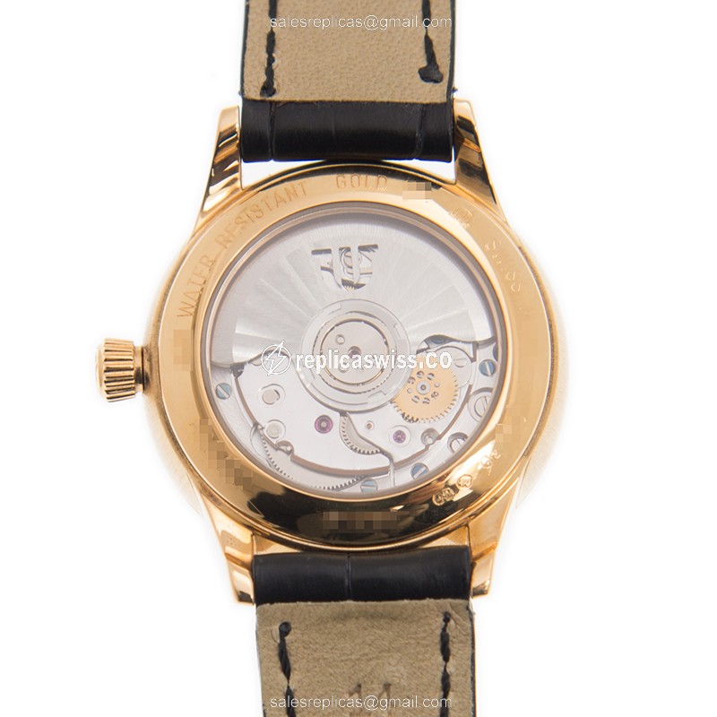 Maurice Lacroix LC6003-PG101-230 Quartz 18kt Rose Gold - Black Dial Buckle Black Alligator Strap - View 3