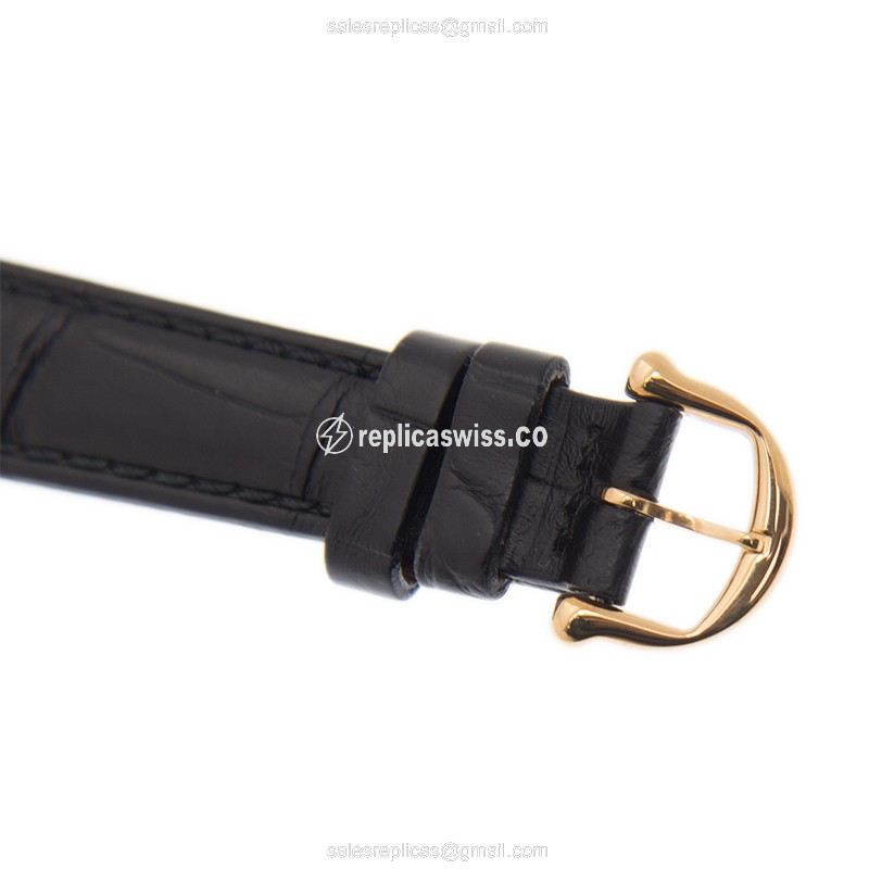 Maurice Lacroix LC6003-PG101-230 Quartz 18kt Rose Gold - Black Dial Buckle Black Alligator Strap - View 4